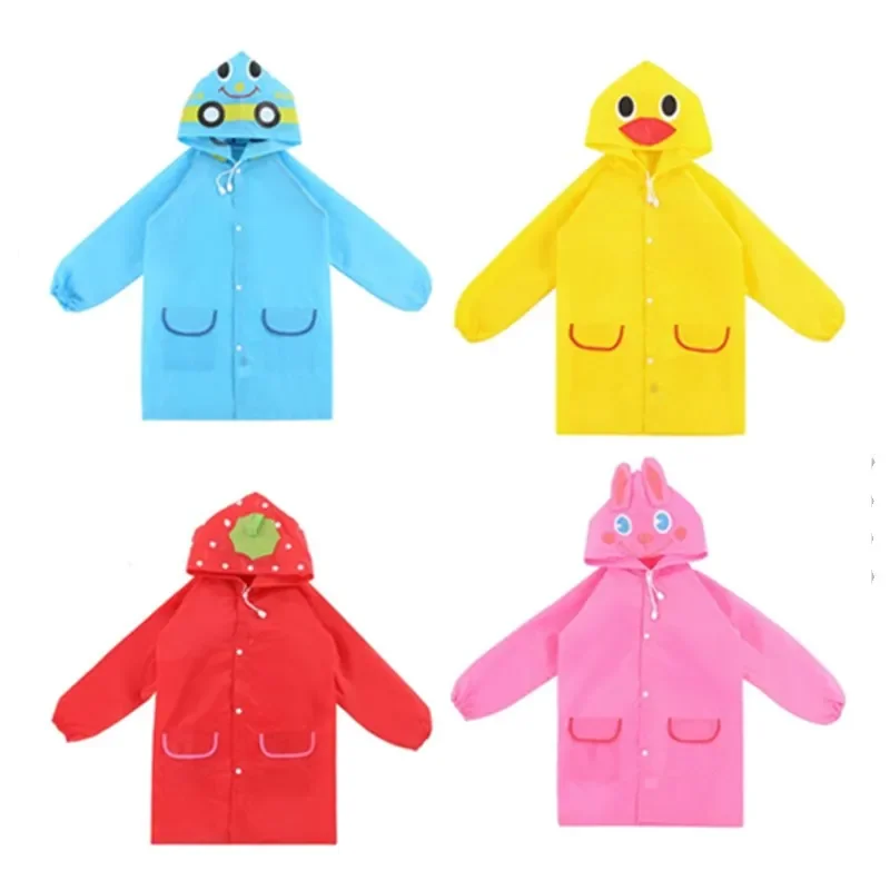 1Pcs Kids Poncho Raincoat Korean Cartoon Little Yellow Duck Cloak Outdoor Children Raincoat School Kindergarten Raincoat