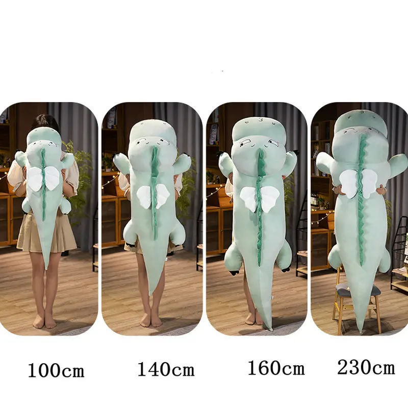 100/140CM Long Lovely Dinosaur Plush Toy Soft Cartoon Animal Dinosaur Stuffed Doll Pillow Birthday Gift NEW