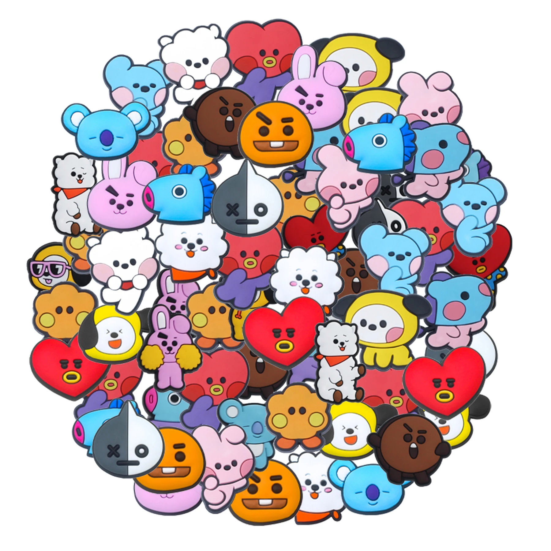 Mix 30-200pcs Pop Cartoon Shoe Charm PVC DiY for Shoe Accessories Dreations for Sandals Sneaker Classic Clog Kids X-mas Gifts