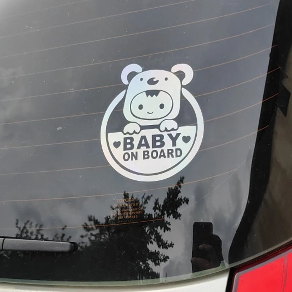 

Светоотражающая наклейка на окно автомобиля/бампер с надписью "Baby On Board", светоотражающие автомобильные наклейки, милые мультяшные наклейки, автомобильные аксессуары