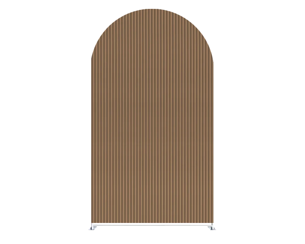 Brown Vertical Stripe Theme Arch Backdrop Cover for Birthday Parties, Wedding and Baby Shower Party Decoration Props