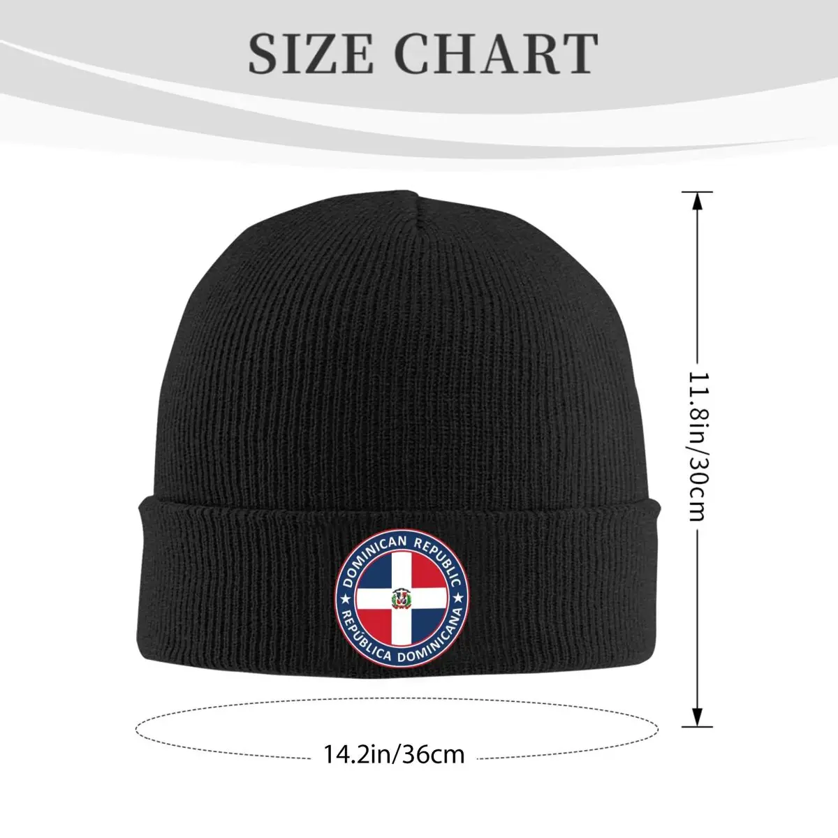 Dominican Republic Bonnet Hats logo Skullies Beanies Men Women Vintage Head Wrap Beanie Hats Winter Hippie Graphic Cap