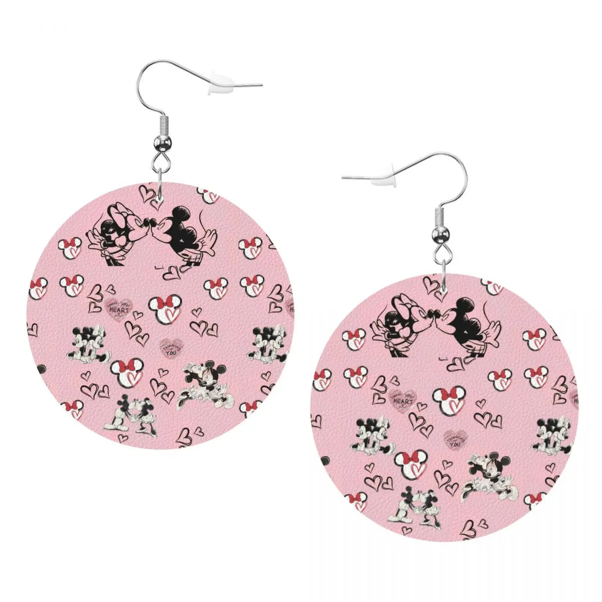 

Серьги-подвески на заказ, забавные серьги-капли из кожи с Минни Маус, из ПВХ-кожи, для подарков, изящные украшения