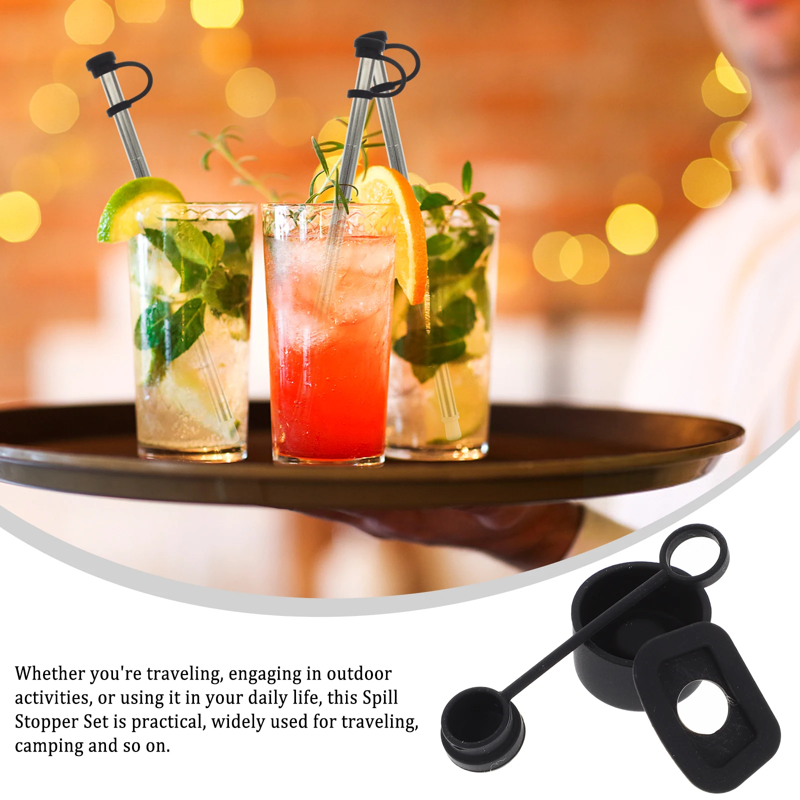 

1 set 6 Pieces Transparent Anti-spill Silicone Straw Covers Cup Lids Leak Proof Stopper Belly Bottles Water Plug Straw Tips Cap