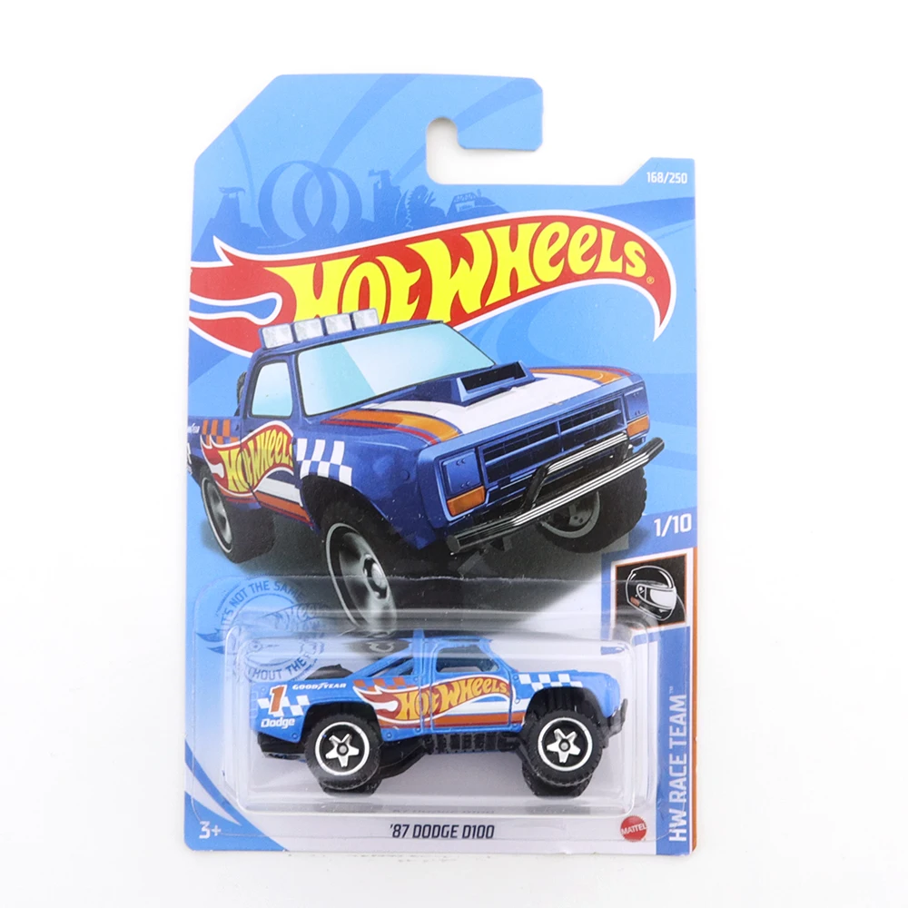 2021-168 Original Hot Wheels Mini Alloy Coupe 87 DODGE D100 1/64 Metal Diecast Model Car Kids Toys Gift