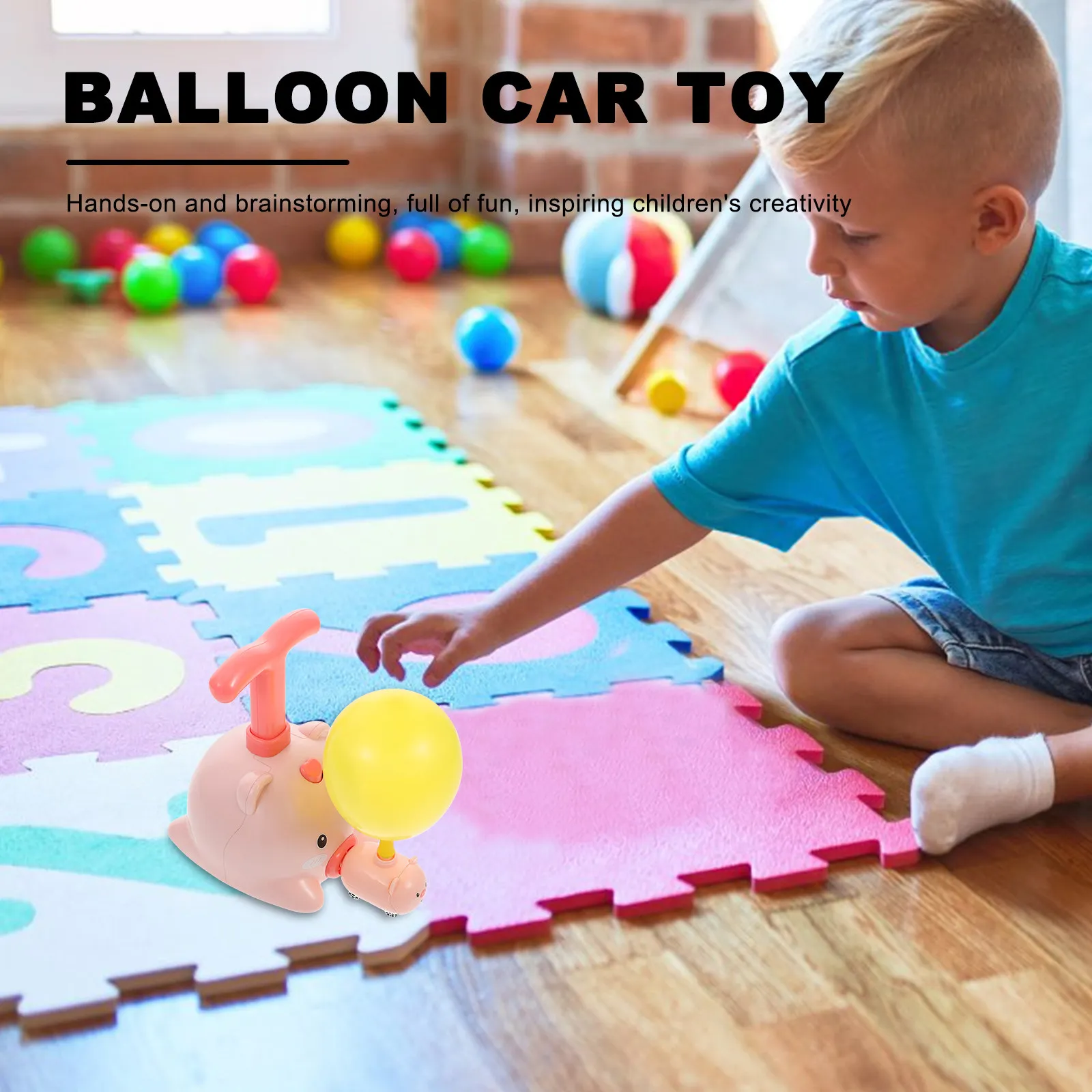 Aerodynamic Car Pink Pig Random Educational Plaything Smooth Surface Durable Safe 2m Inflation Science Physics