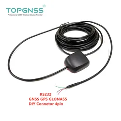 DIY connector GN200G RS232 Level 9600 baud rate NMEA0183 cable 3meter GNSS receiver  GPS GLONASS  QZSS waterproof IP67