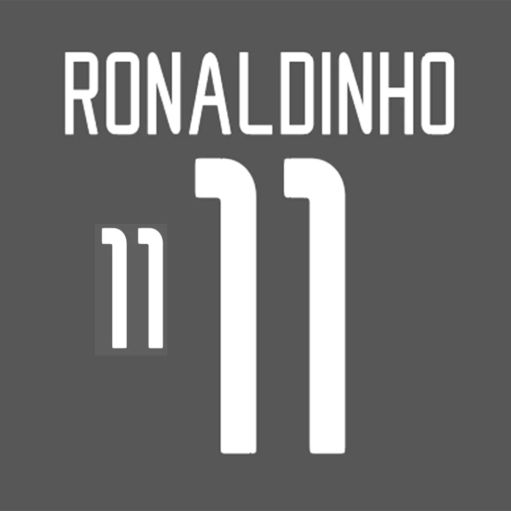 Super A Vinyl material Retro 2002 World ronaldinho ronaldo Name and number Hot stamping Patch Badges