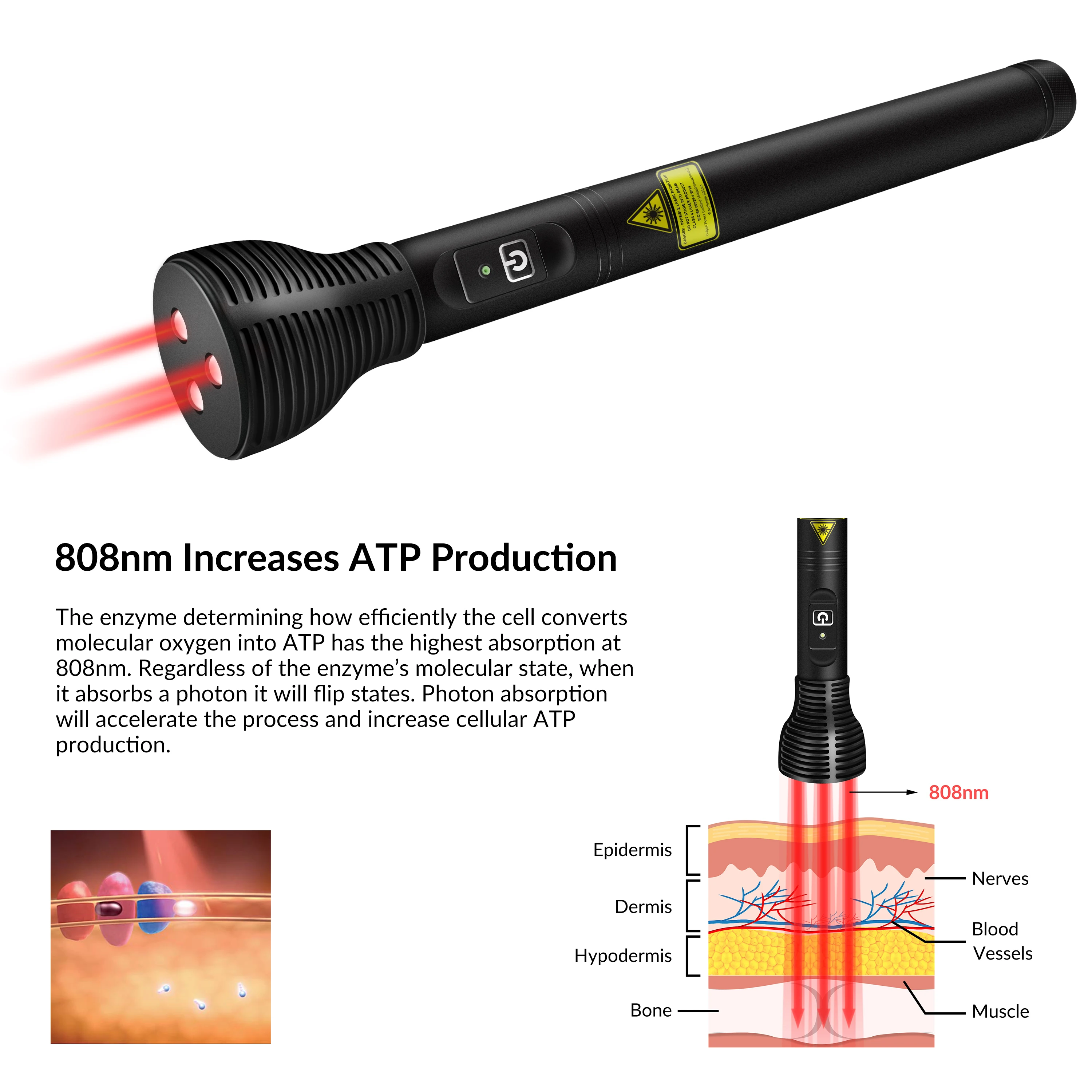 Medical Class 1500mW Laser Pen for Stop Smoking Tinnitus Pain Relief and Foot Healing Therapy