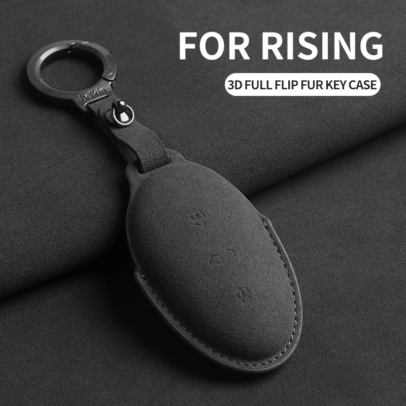 Suede Car Key Case Cover For Rising Auto R7 F7 ER6 Car Key Shell Accessories