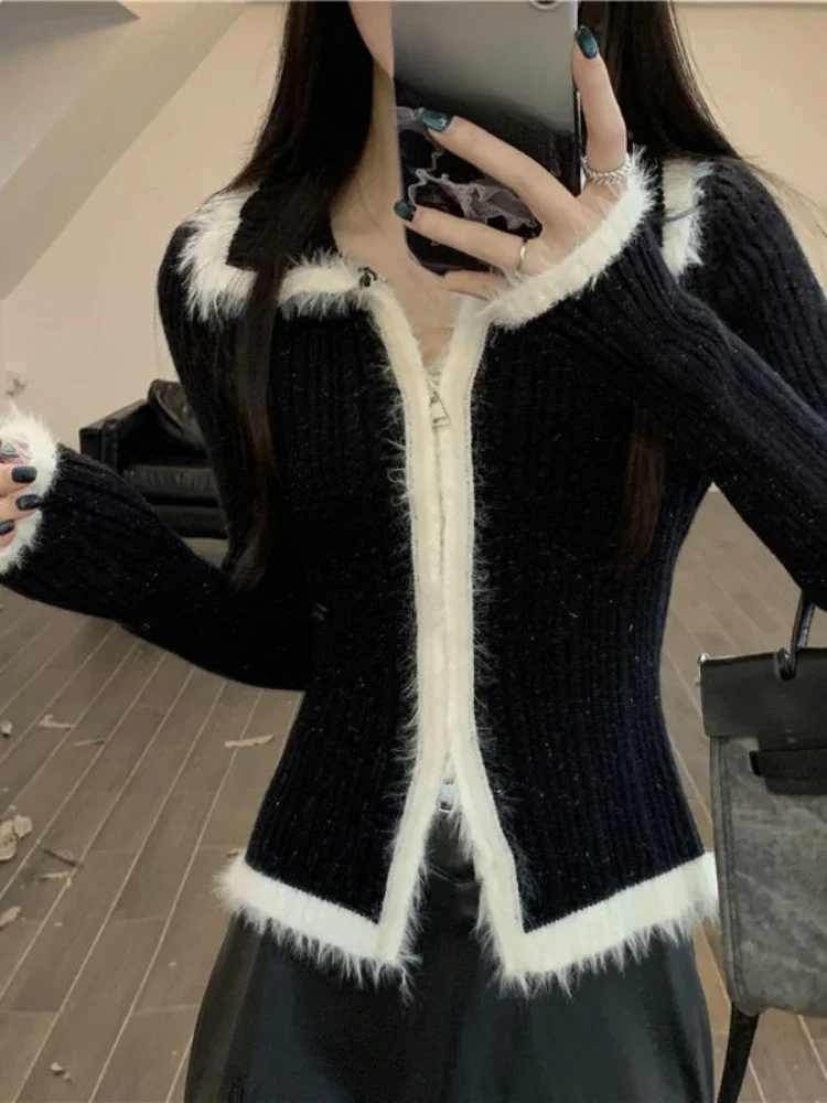 2025 ฤดูใบไม้ผลิเกาหลีแฟชั่นเสื้อกันหนาวผู้หญิงO-คอPulloverถักเสื้อถักหญิงจัมเปอร์สบายๆคริสต์มาส 2000S Aesthetic