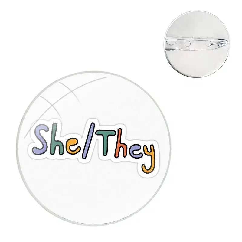 She They Demigirl Pins Badge Metal Brooches For Clothes Backpack Decoration gift