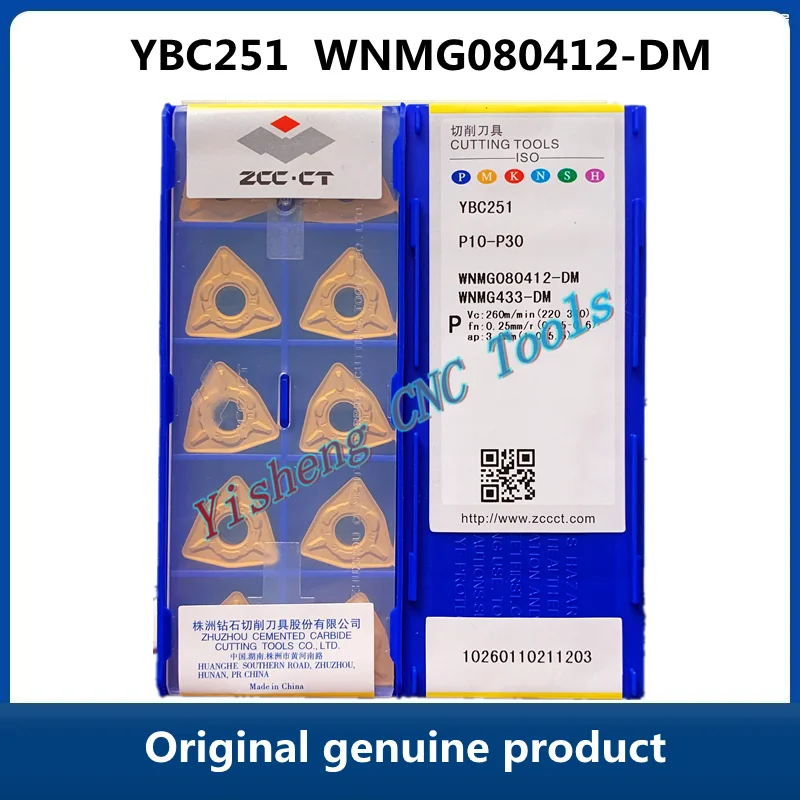 

Original ZCC CT YBC252 WNMG080412-DM YBC251 YBM251 Carbide Inserts CNC Turning Tool Lathe Cutter Tools