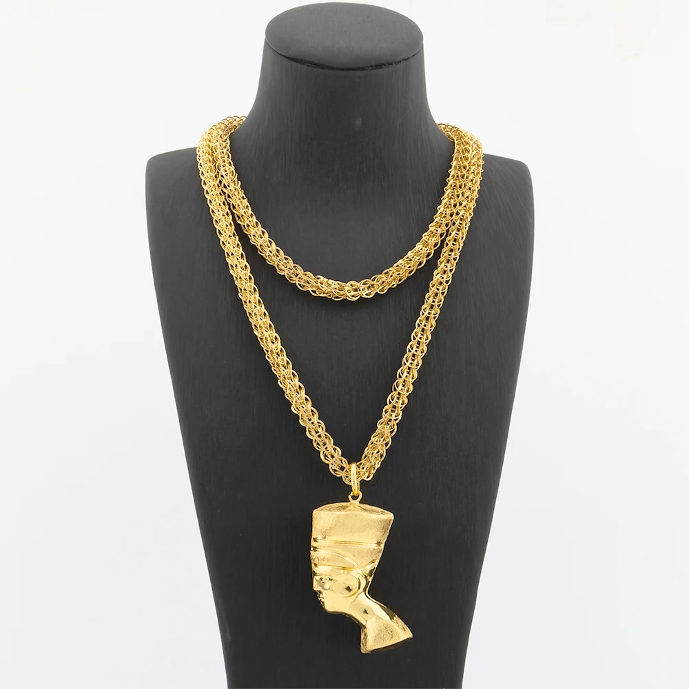 YM Map of Africa Pendant with 100 cm Chain Gold-plated 6