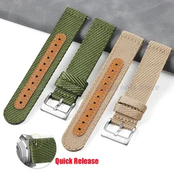 18mm 20mm 22mm Nylon Canvas Watch Band Woven Soft Belt Universal Bracelet Men Women Sport Quick Release Wrist Band for Hamilton