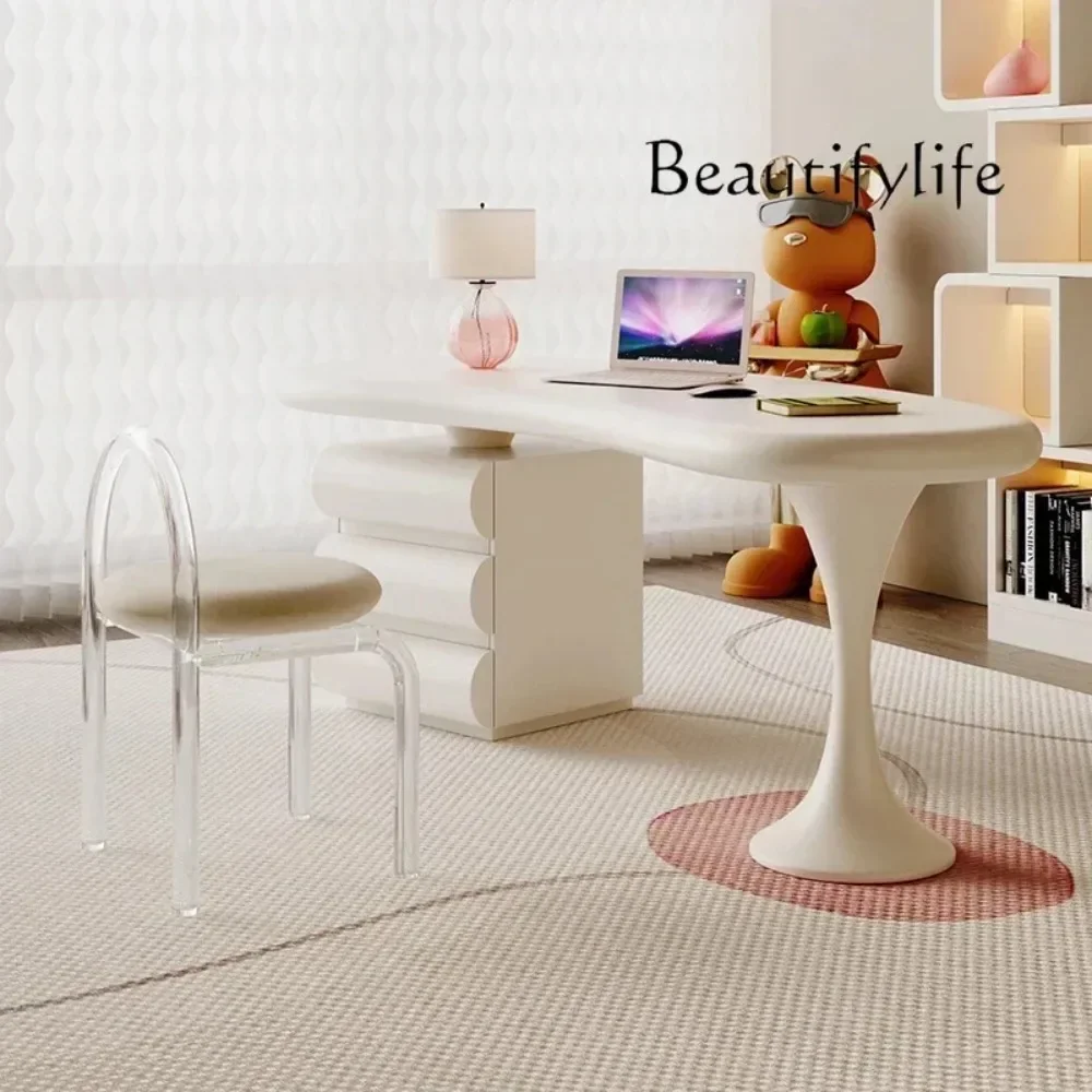 

Q Minimalist desk study home desk light luxury modern high-end solid wood bedroom computer desk