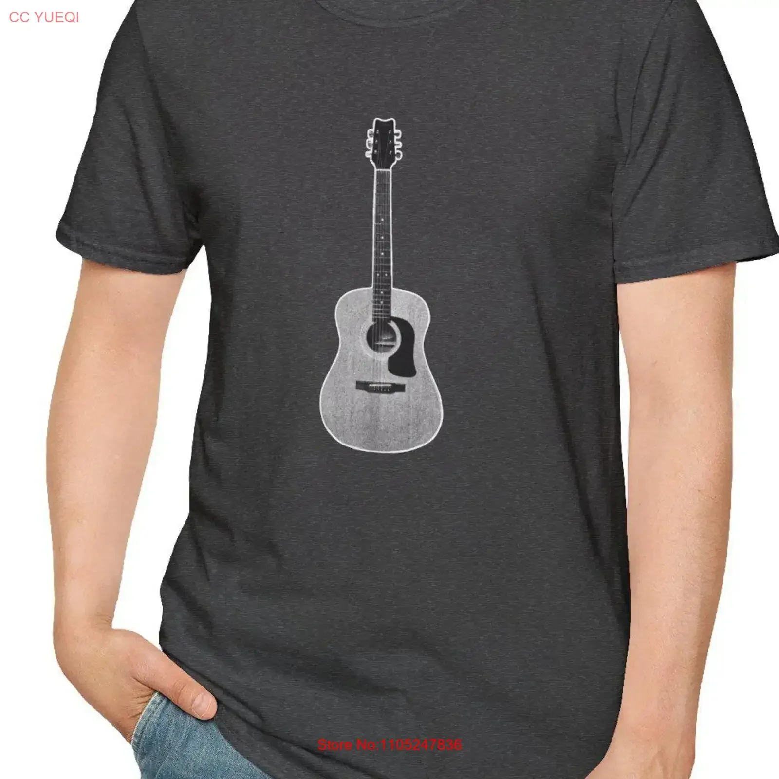 Camiseta estilo retro vintage con diseño de guitarra acústica Washburn para músicos y amantes de la música, ropa vintage con gráficos de diseñador.