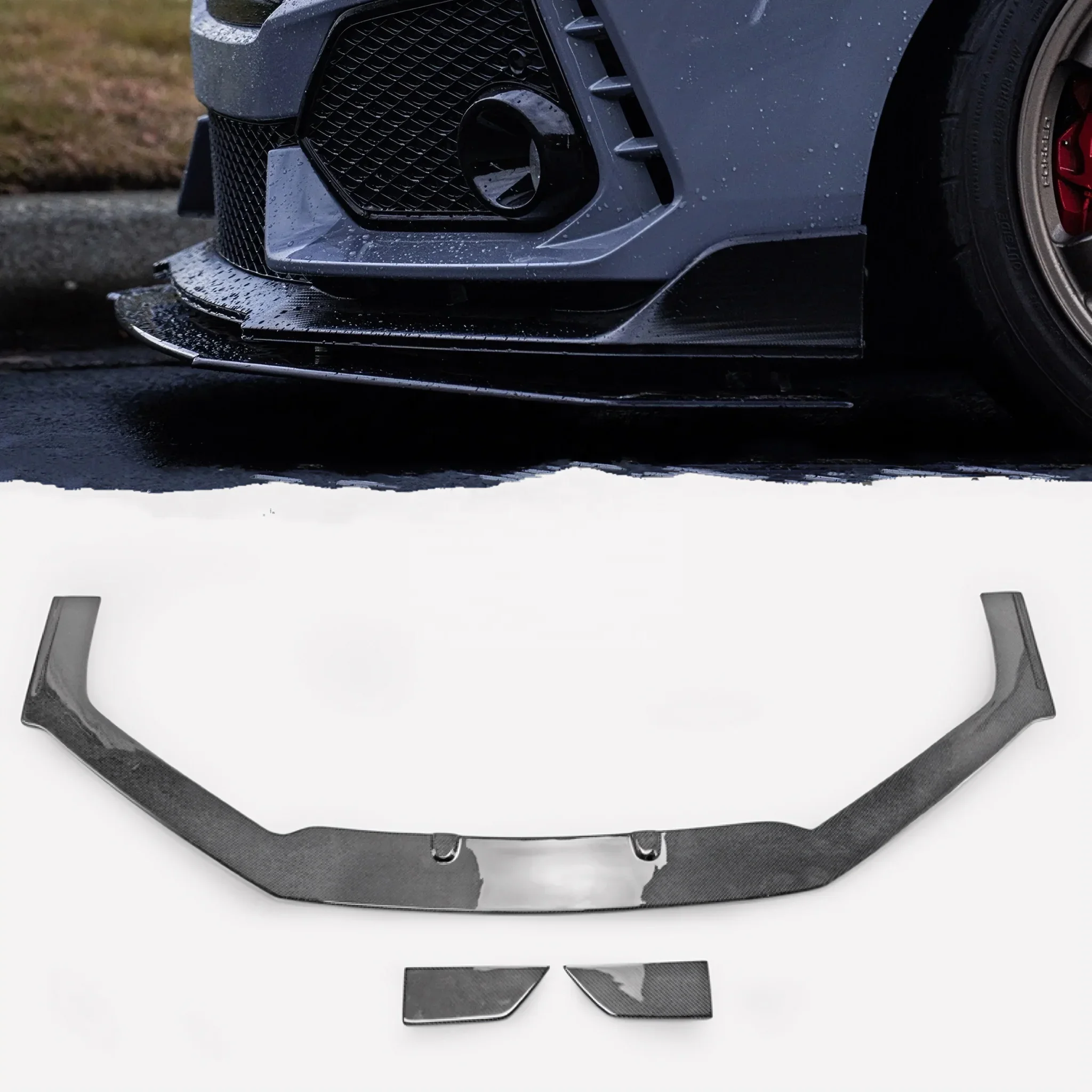 For Honda FK8 Civic Type-R EPA Type Front Lip bottom extension Carbon front spoiler bodykit for TypeR