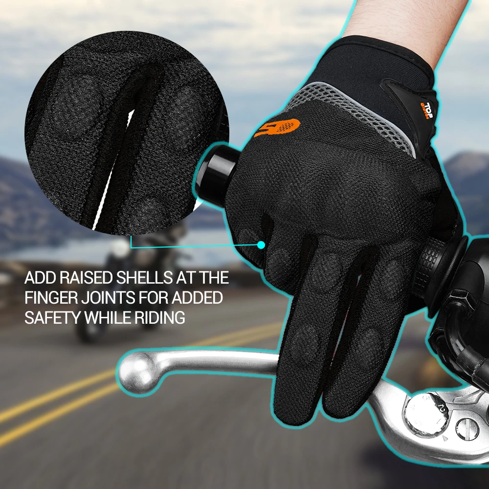 قفازات الدراجات النارية الرجال النساء دراجة نارية قفازات كاملة الأصابع شاشة تعمل باللمس في الهواء الطلق موتوكروس عدم الانزلاق قفازات ركوب الخيل مقاومة للاهتراء #2