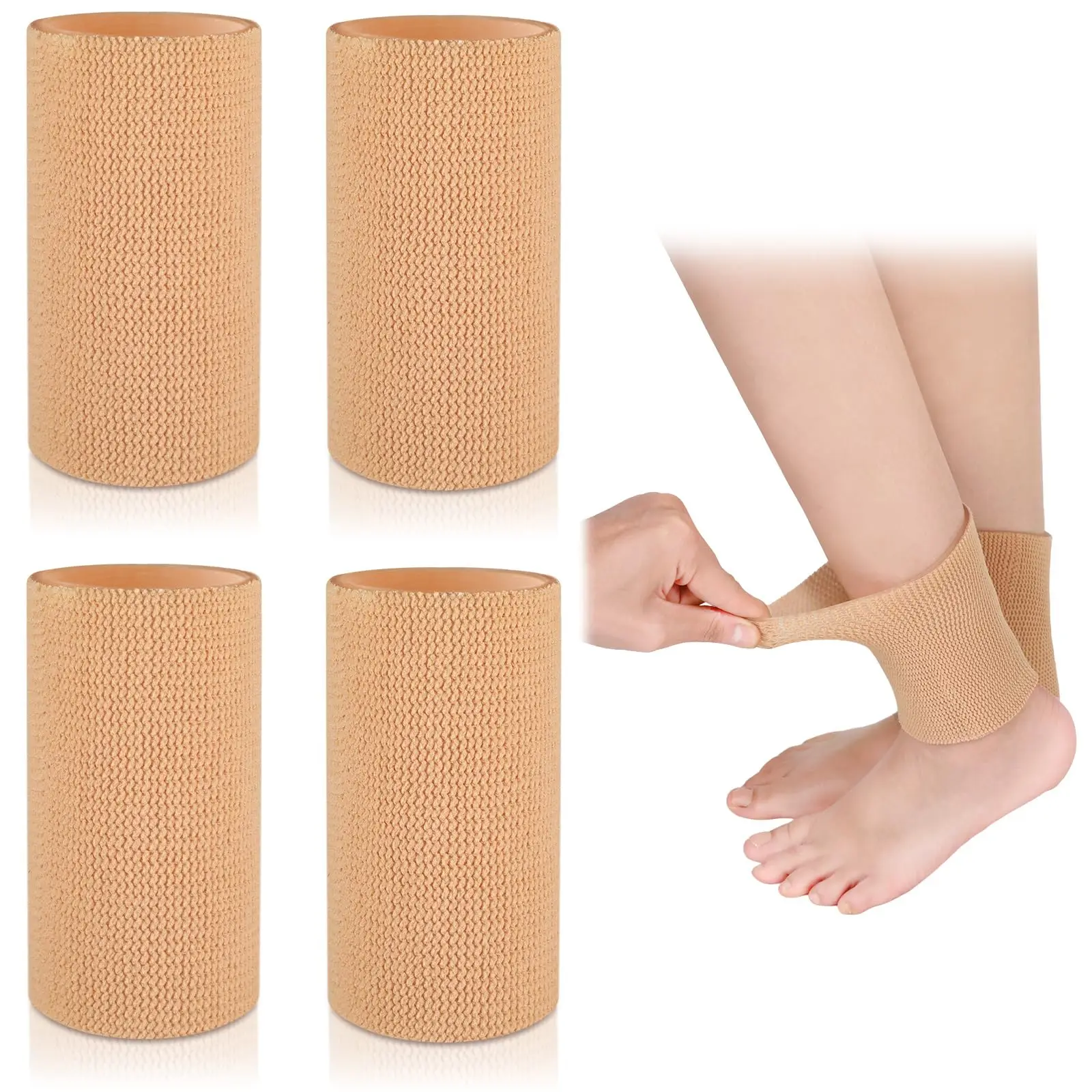 4 Uds. Mangas de Gel para tobillo, protectores de patín sobre hielo, Protector acolchado, calcetines de Gel hidratante, almohadilla de protección para patinaje sobre hielo para eliminar