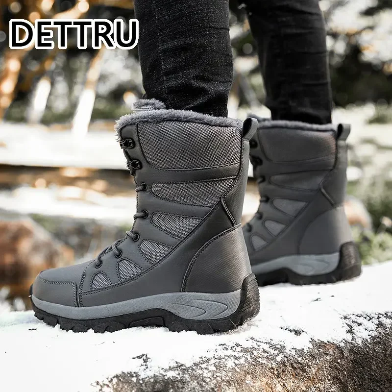 Brand Men Boots Winter Waterproof Snow Boots Unisex High Top Warm Outdoor Ankle Boots Male Casual Shoes Platform Boot