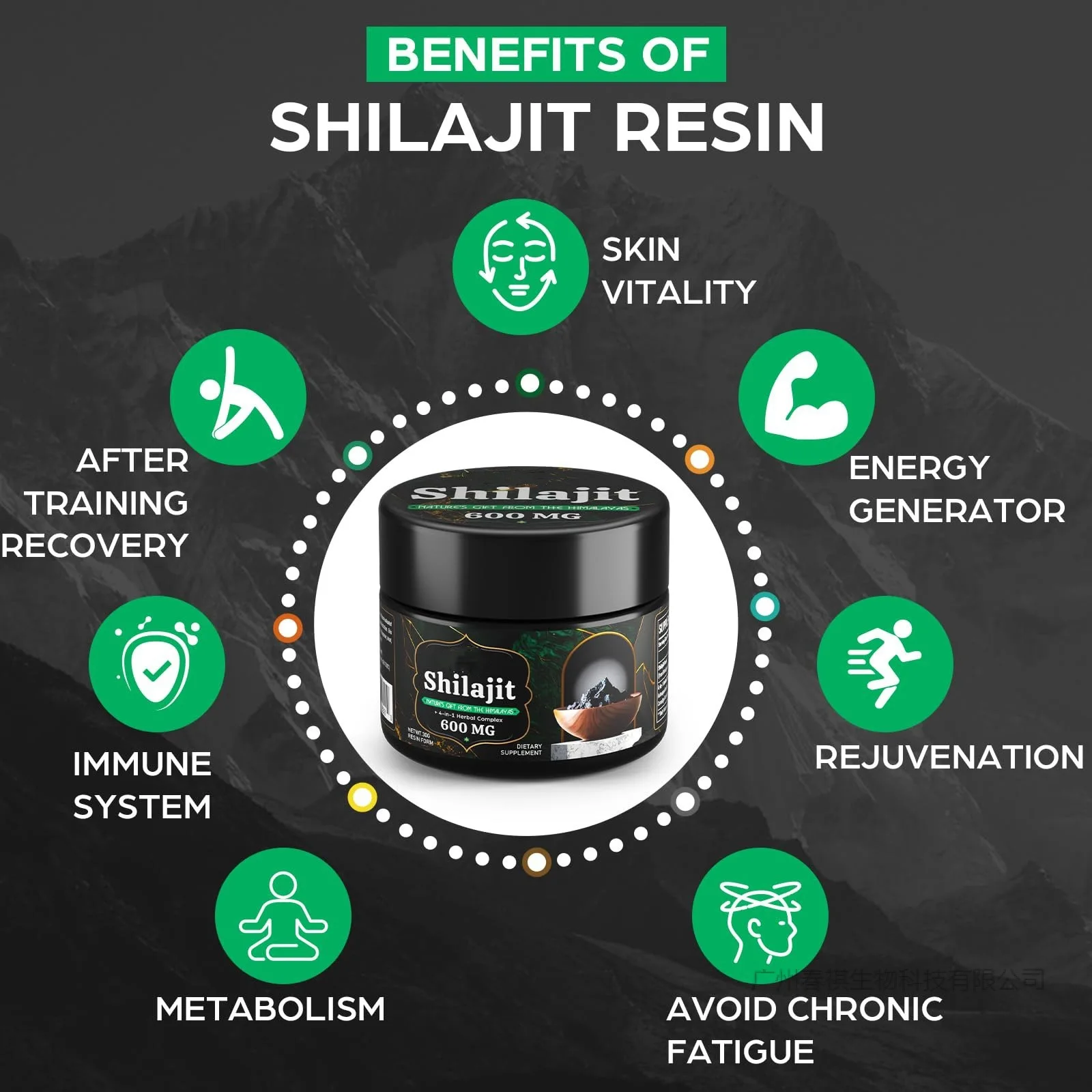 Résine Shilajit de l\'Himalaya, Supplément Shilajit avec Acide Fulvique et 85 + Trace Minorganisateur pour Massage Naturelle, Pro