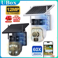 INQMEGA Ubox 4K 60X Optical Zoom 4G Solar Camera Dual Screen Outdoor WiFi PTZ PIR Detection Human Auto Tracking CCTV Cameras