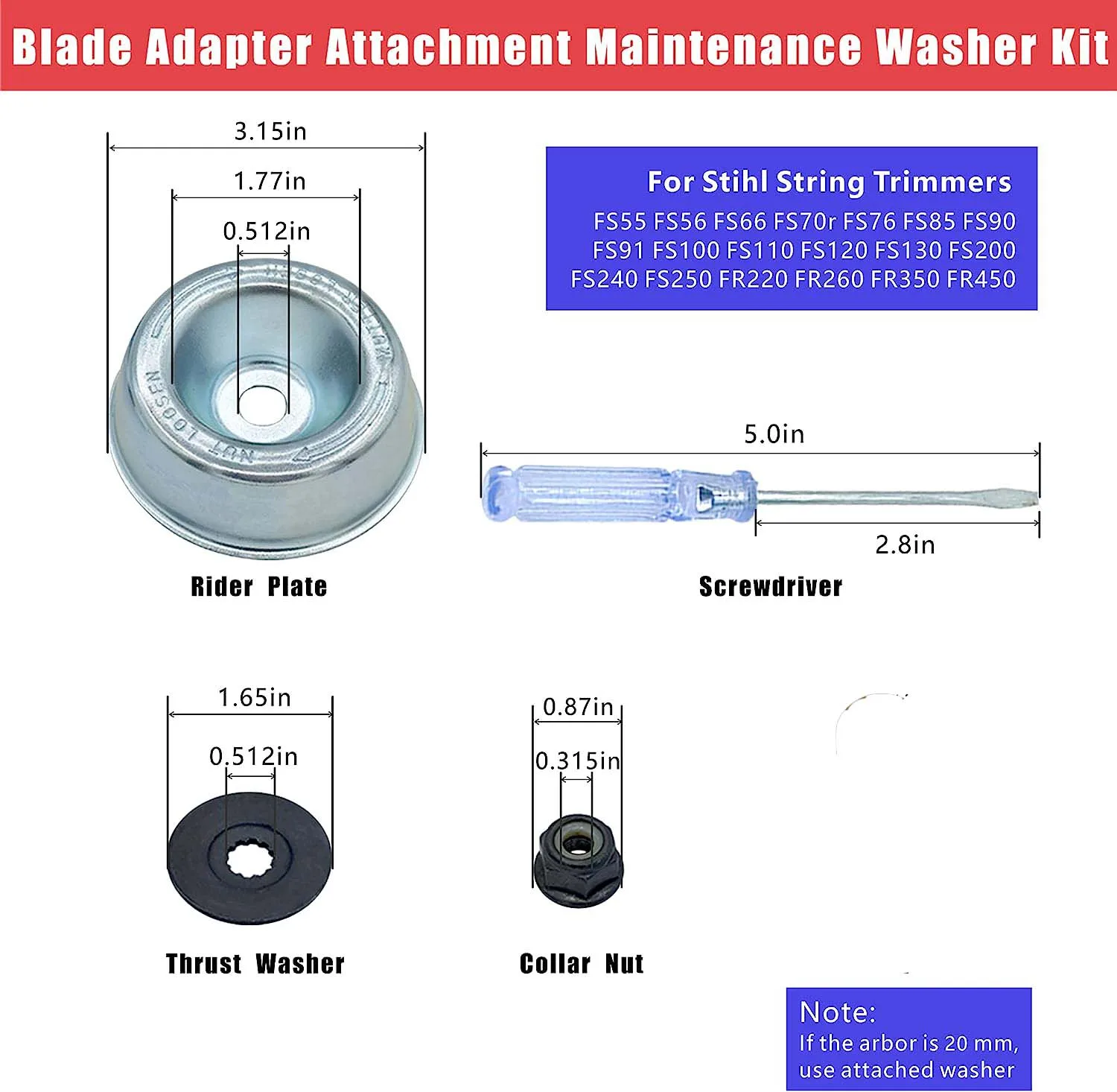 4x Grass Trimmer Head Adapter Attachment Nut Fixing Kit Trimmer Head Lawnmower Blade for Stihl Trimmer Brush Cutter Garden Tool