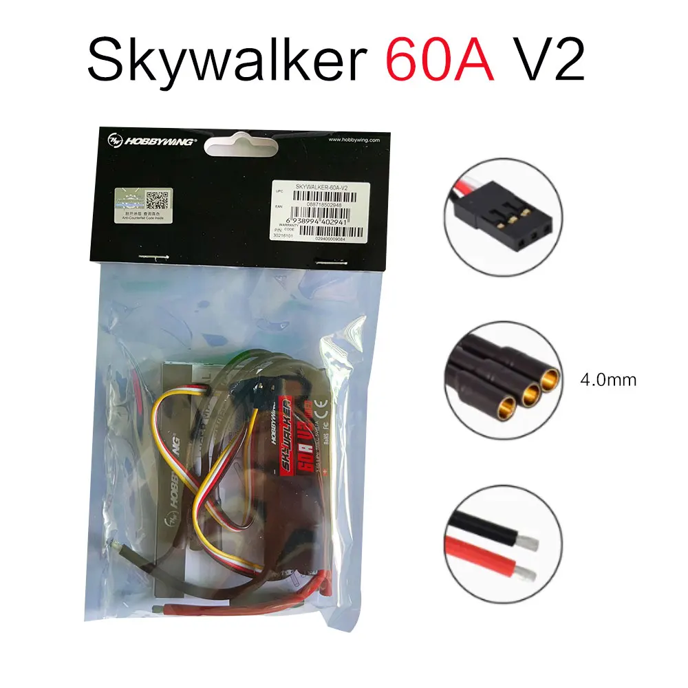 Neueste Original Hobbywing SkyWalker V2 30A 40A 50A 3-4S/60A 80A 100A V2 3-6S LiPo 5V BEC ESC 96MHz 32-bit ARMMO Für RC Flugzeug