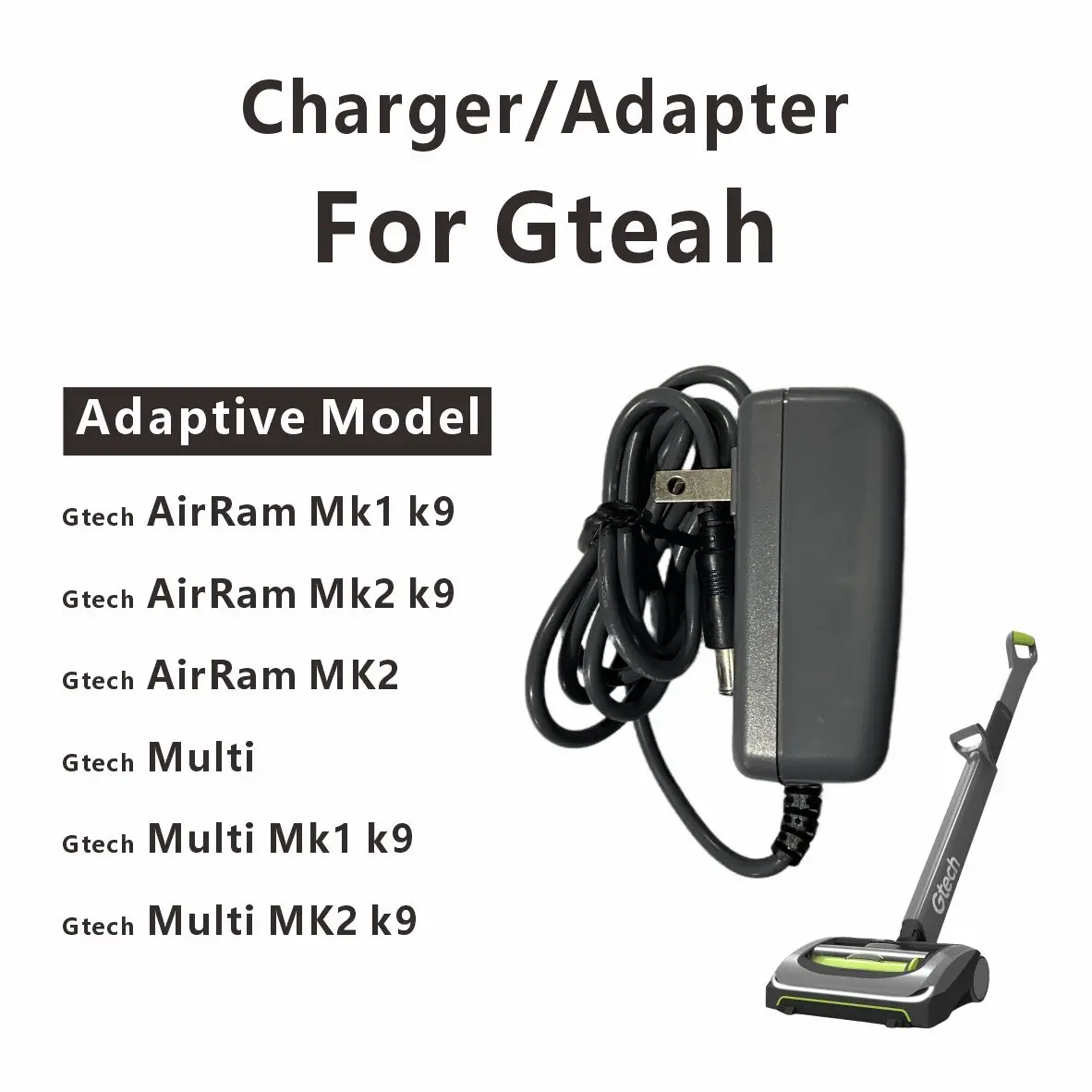 For Gtech AirRam K9 M1C2 Adapter AirRam M1C2 Charger Multi/Multi M1C2 k9  vacuum cleaner parts Power cord K13S270050U 27V0.5A