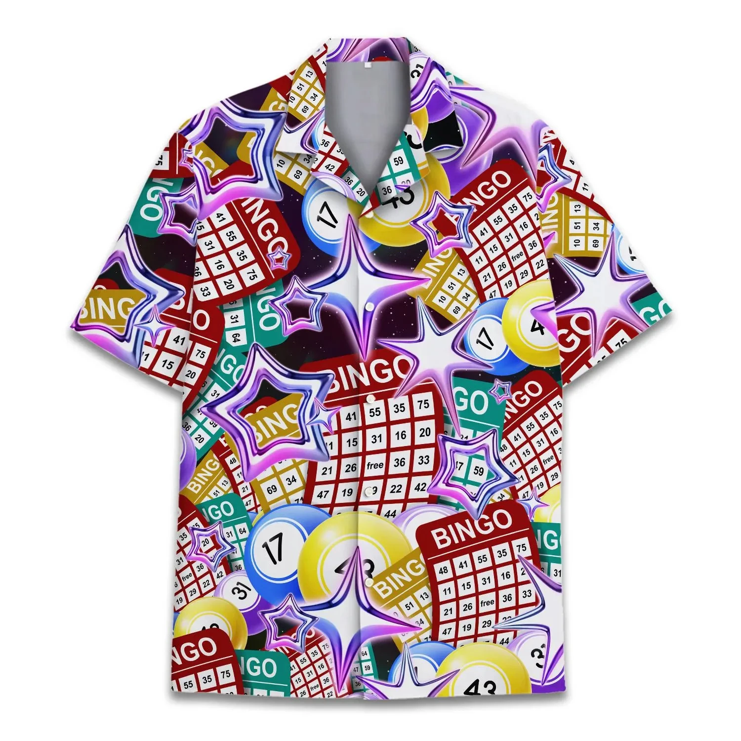 

2026 Bingo Tropical Hawaiian Shirt Unisex, Colorful Bingo Game Button Down Shirts, Funny Bingo Night Party Gift Clothing