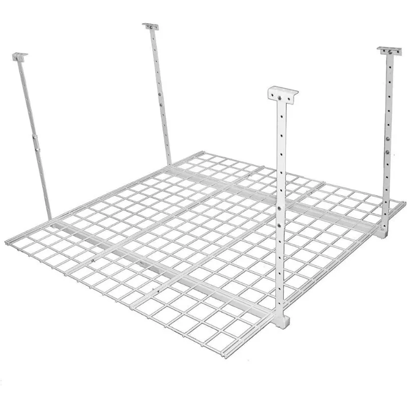 45-Inch X 45-Inch Overhead Steel Garage Storage System, Adjustable Ceiling Mount Storage Rack, 250 Pound Weight Capacity