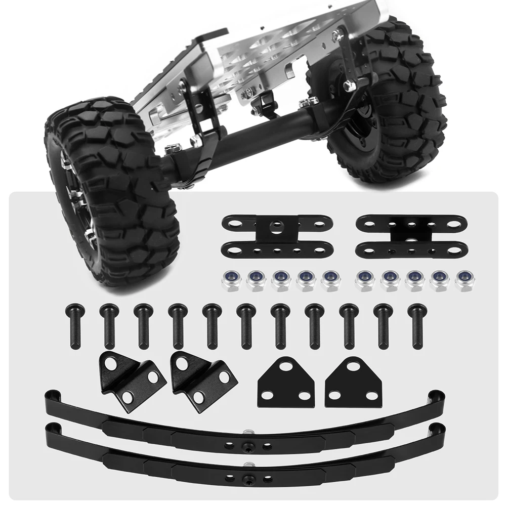 Yeahrun 1 par de simulação de metal suspensão folha mola chassi highlift para 1/10 d90 RC-4WD rc crawler peças do carro