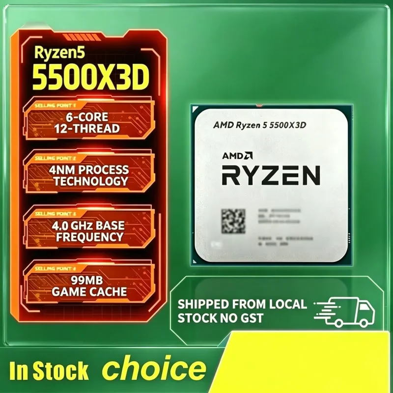 

Ethereal AMD Ryzen5 5500X3D 6C12T 3GHz 96M Cache AM4 DDR4 CPU Unsupplied Coolant Gear