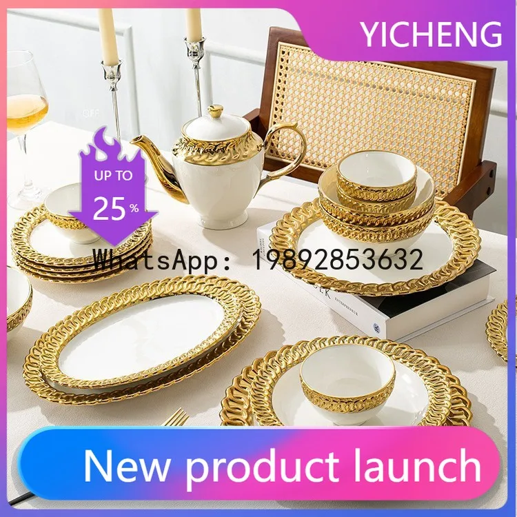 Hys phnom penh ceramic bowl and plate set - fruit platter & dinner plate