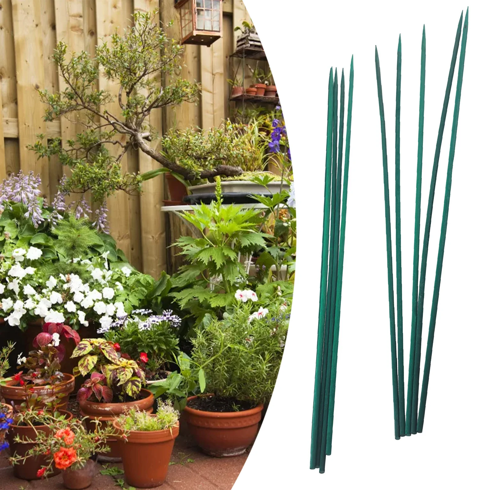 10pcs 40cm Green Plant Support Sticks/ Canes For Garden For Flowers Tomato Staking Florist Bouquets And Classroom Activities