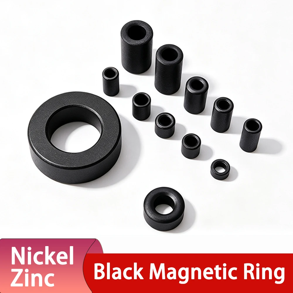 2-100Pcs Ferrite Nickel Zinc Magnetic Ring Black RH High-frequency Magnetic Core Anti-interference OD 9.5-47mm ID 5.5-26.5mm