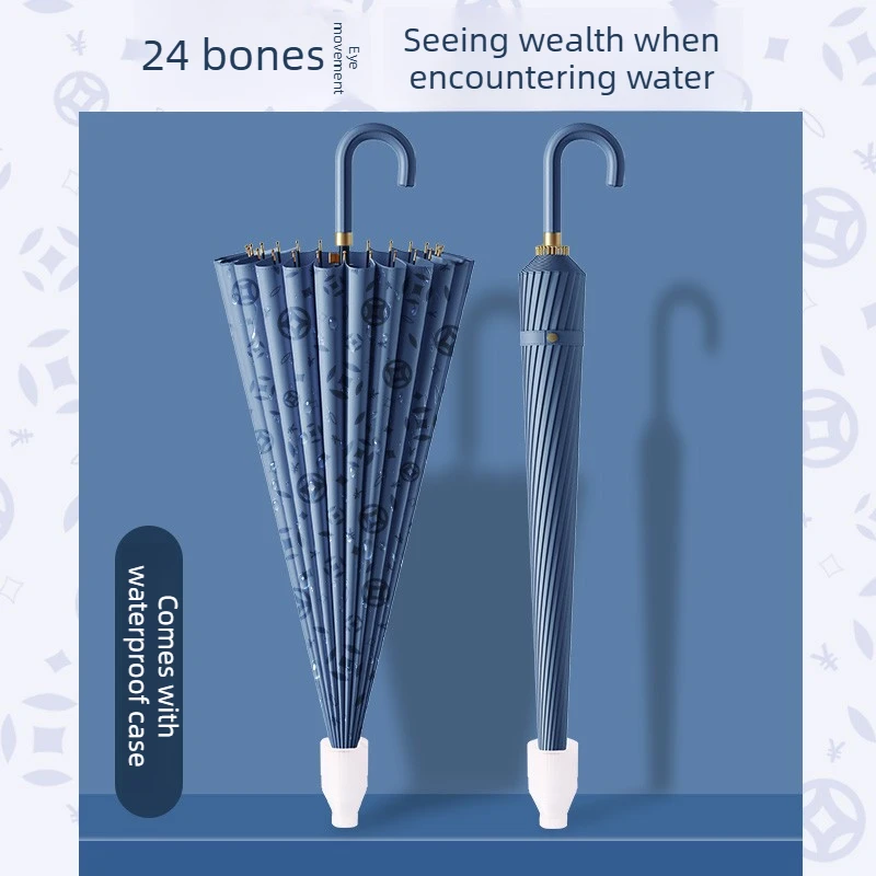 24 Bones Sunny Rainy Weather Parasol Umbrella Stand Double-person Umbrella Increase Long Handle Waterproof Cover Shade Umbrellas