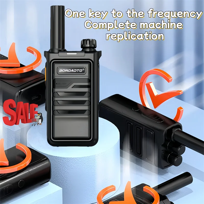 Mini Walkie Talkies 2 Pack Rechargeable Long Range Two Way Radios with Earpiece VOX Handsfree Small Portable for Outdoor Camping