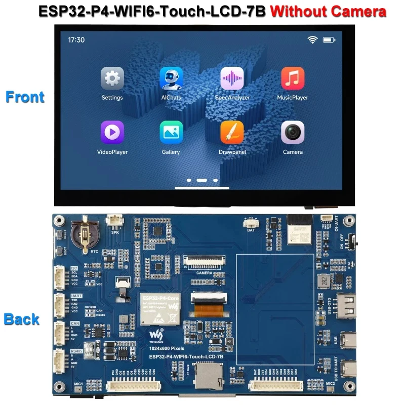 ESP32-P4 WIFI6 7inch IPS 1024x600 Touchscreen Display Development Board On ESP32-C6 With OV5647 Camera DeepSeek