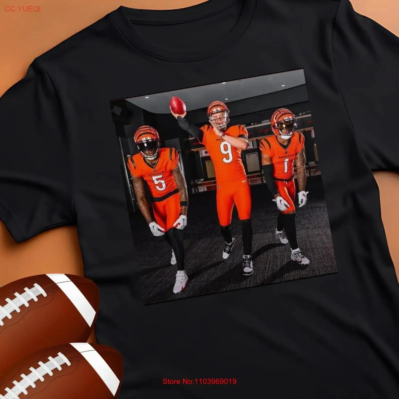 Joe Burrow camiseta Higgins Ja'marr Chase Bengals Softstyle Gear Whodey Cincy merch día del juego vintage lavado Unisex Casual