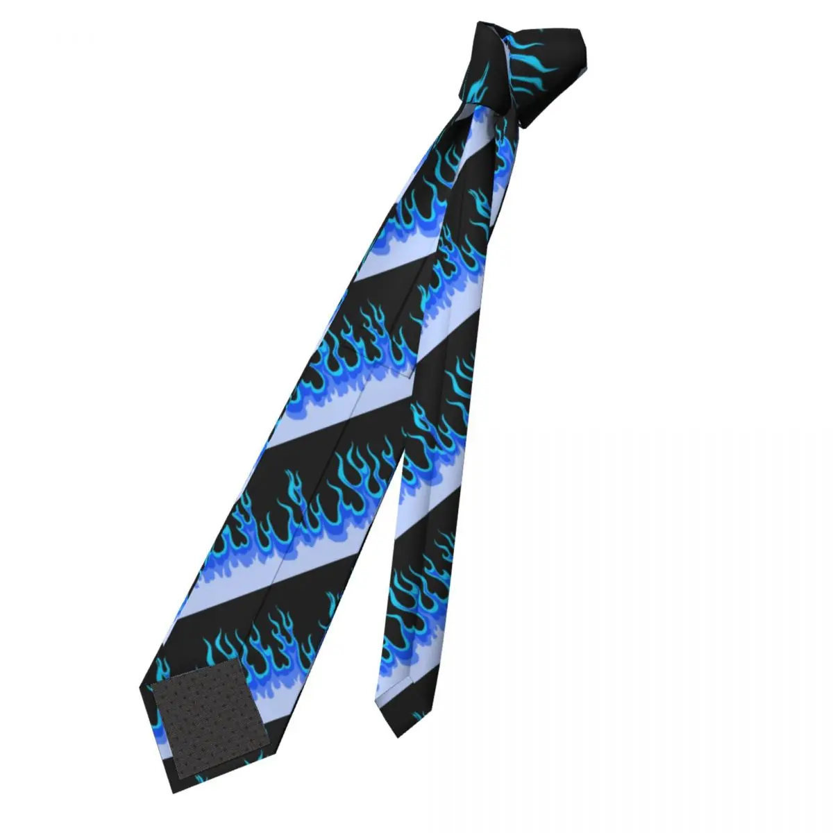 Blue Hot Fire Racing Flames Neckties Men Custom Silk Neck Ties for Business