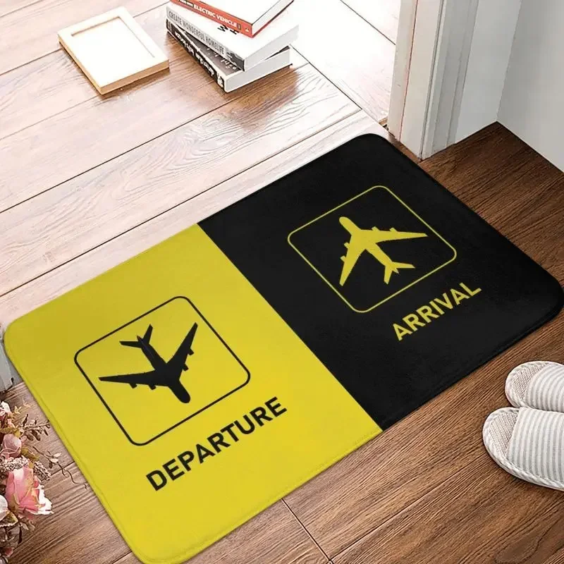 Aviation Arrival Departure Front Floor Door Entrance Mat Outdoor Aviator Airport Plane Bath Kitchen Doormat Bedroom Carpet Rug