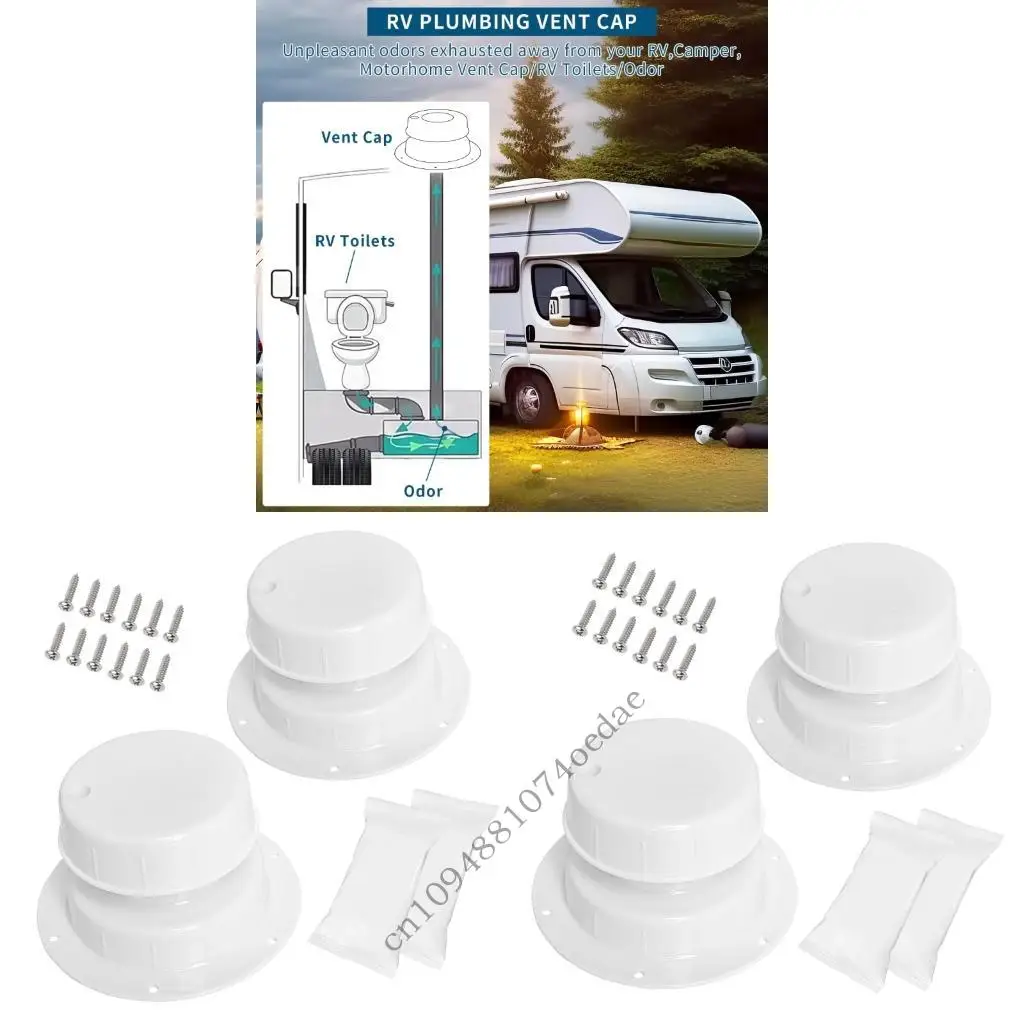 

2Pcs RVs Pipe Vent Covers For 1 To 2-3/8Inch Ducts White Plumbing Ventilator Cap Roof Vent Cover