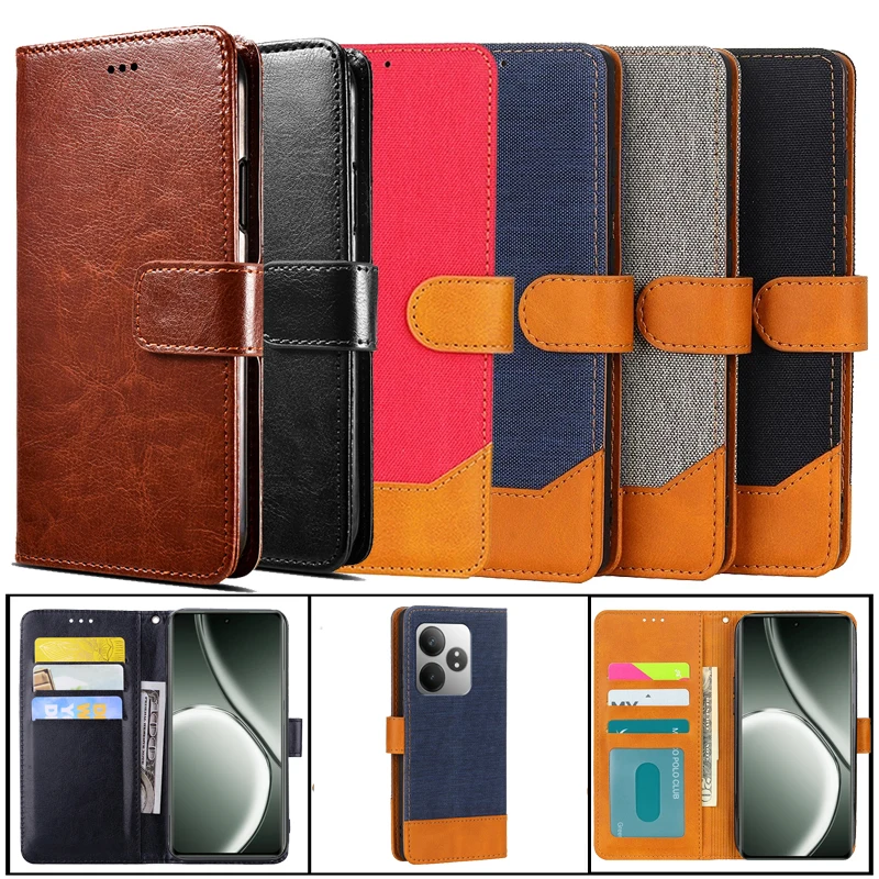 Book Case For Realme GT 6 Leather Cover For Realme GT 6T GT6 Wallet Capa Phone Cases For Fundas Realme GT Neo 6 SE RMX3850 Coque