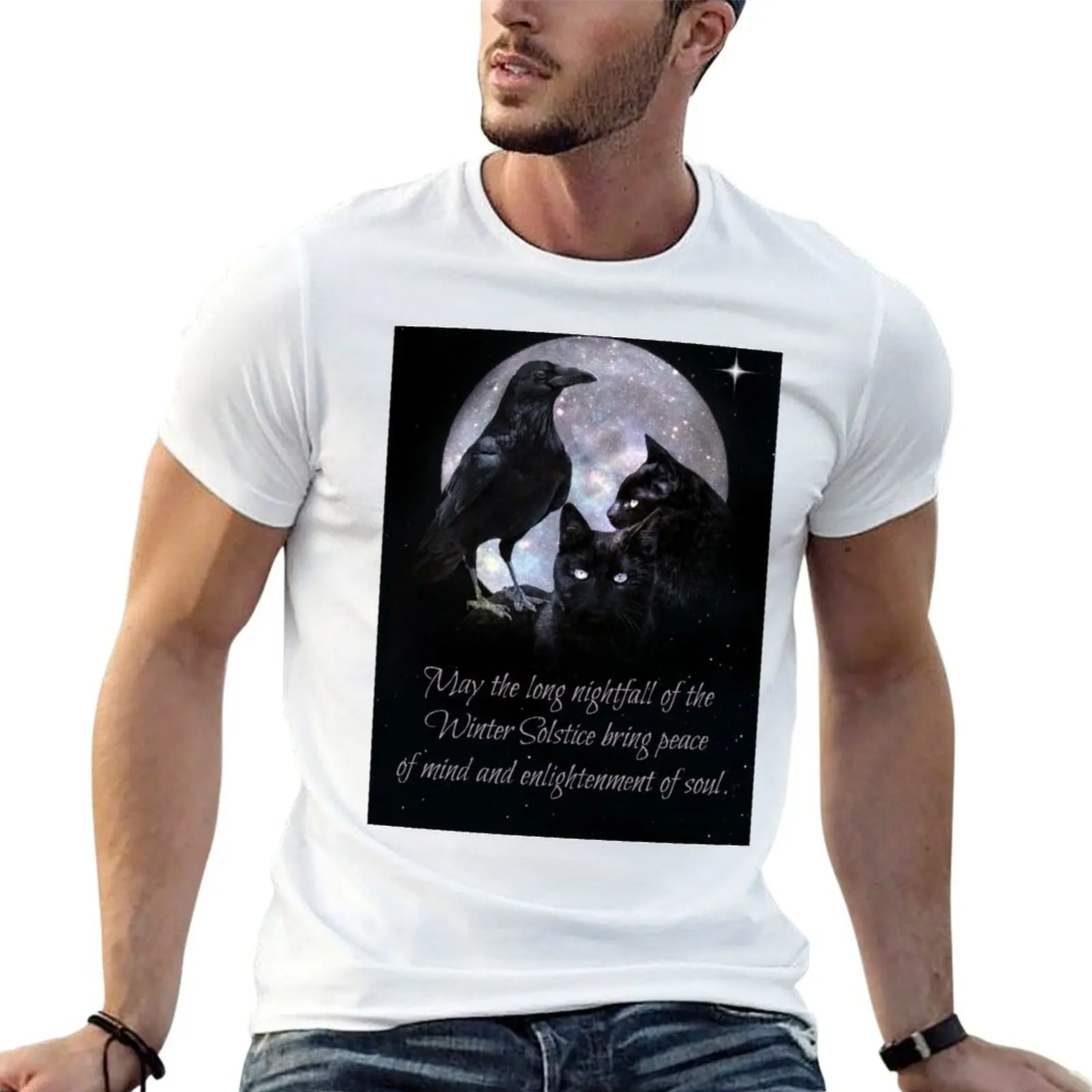 Gothic Pagan Wicca Winter Solstice Blessing T-Shirt custom t shirt tees mens workout shirts