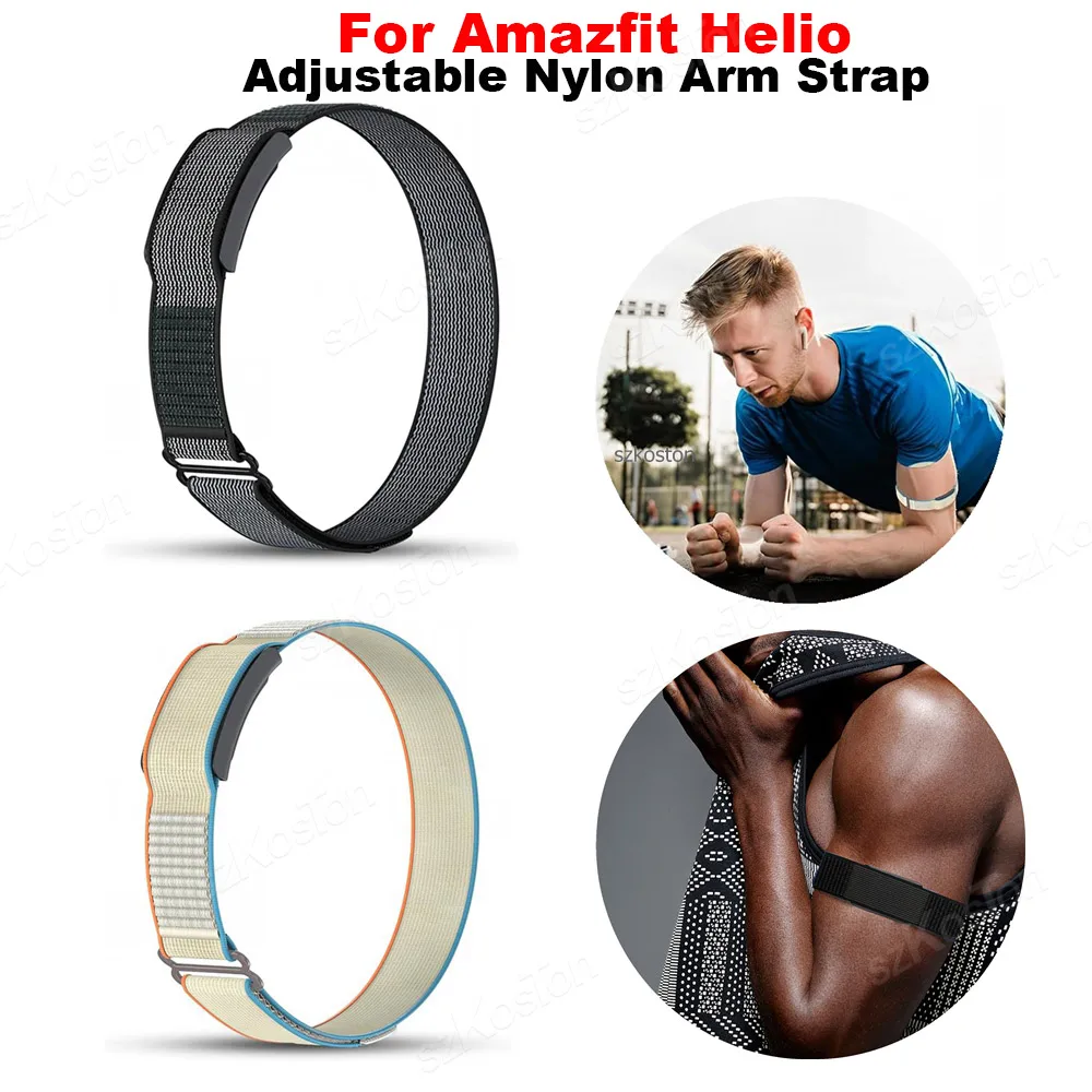 Para amazfit huami helio alça de braço de náilon ajustável respirável banda esportiva para rastreador de fitness loop substituição bíceps cinta