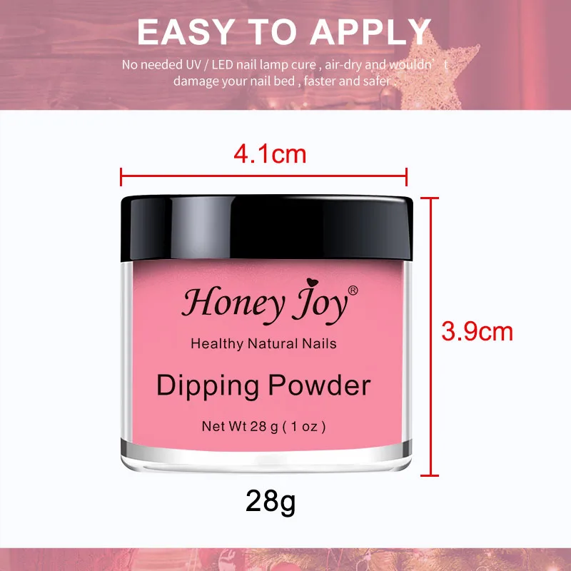 28g/Box Winter Dipping Nail Powder No Need Lamp Cure Natural Dry Long Lasting Dip Liquid Polish Glitter Dust