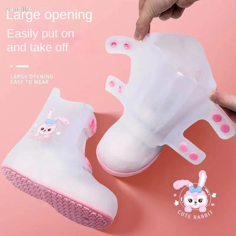 Waterproof Non-Slip Unisex Shoe Cover Baby Primary Student Thickening Wear-Resistant Knee-High Rain Boots Children Boots Cover