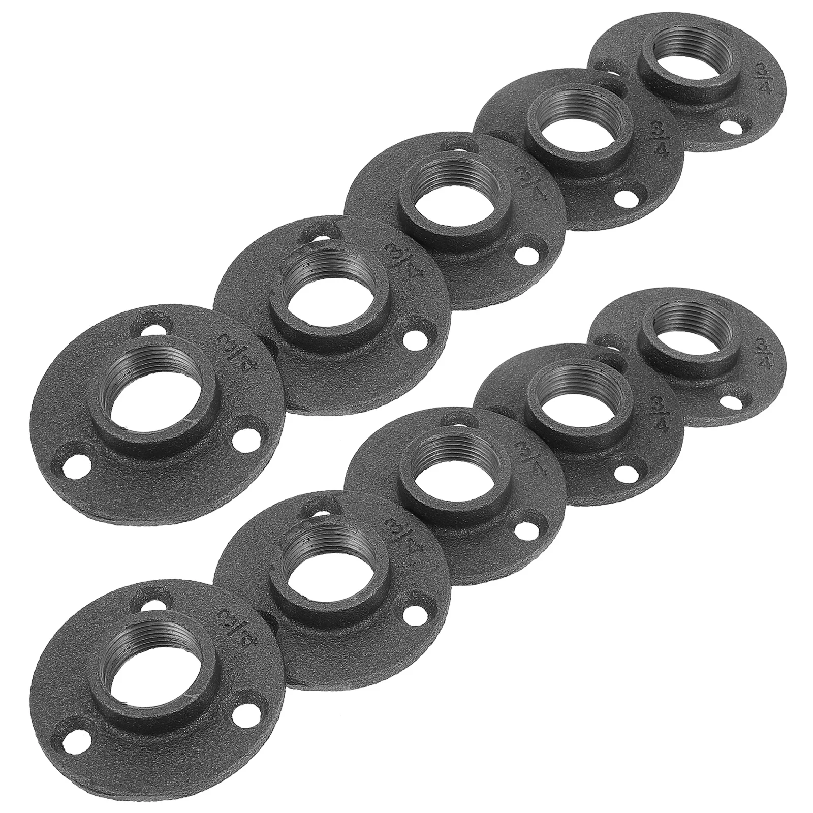 

10Pcs Malleable Iron Floor Flange Fittings Iron Brackets for Shelves Racks Clothing Holders Sturdy Bases